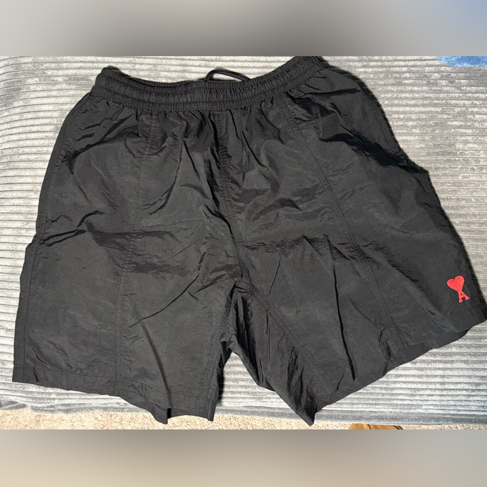 Ami Paris Black Logo Swim Shorts